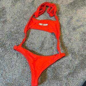 NEW‎ NELK BOYS FULL SEND Women’s Swimsuit Red Cut Out One Piece XS